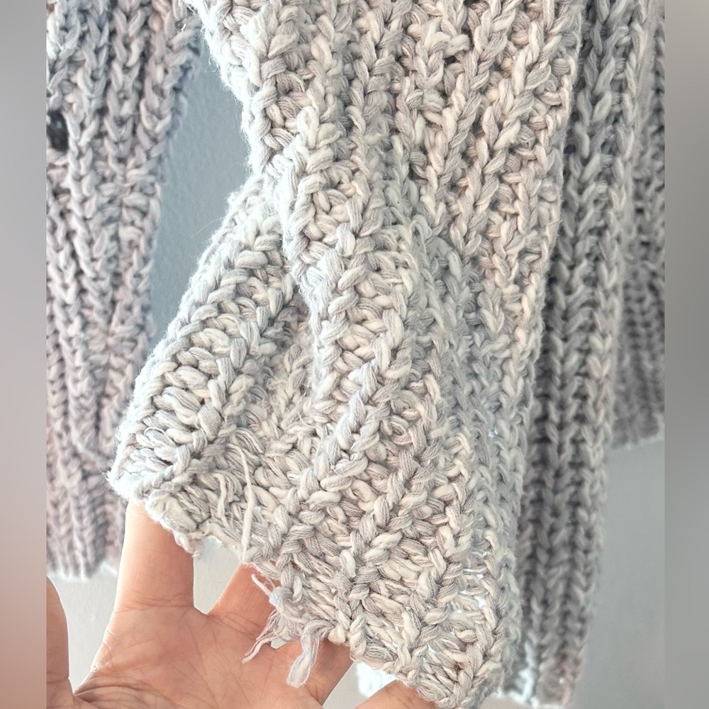 J.O.A. Chunky Knit Light Gray Cozy Sweater - Picture 7 of 7